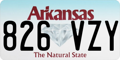 AR license plate 826VZY