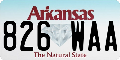 AR license plate 826WAA