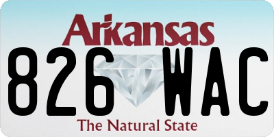 AR license plate 826WAC