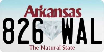AR license plate 826WAL