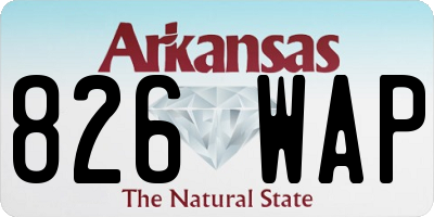 AR license plate 826WAP