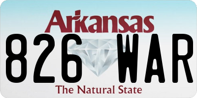 AR license plate 826WAR