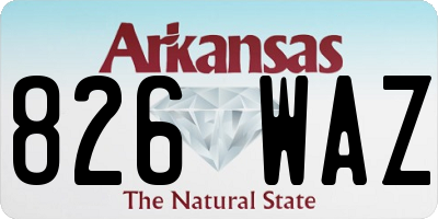 AR license plate 826WAZ
