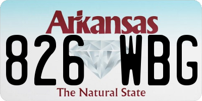AR license plate 826WBG