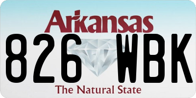 AR license plate 826WBK