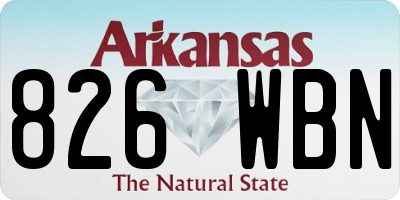 AR license plate 826WBN