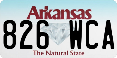 AR license plate 826WCA