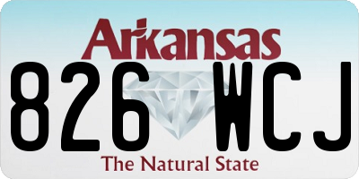 AR license plate 826WCJ