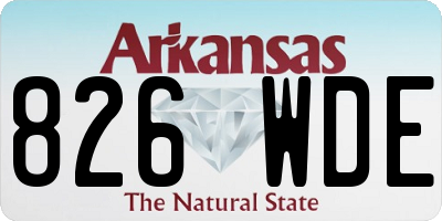 AR license plate 826WDE