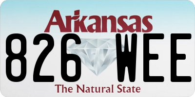 AR license plate 826WEE