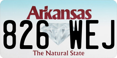 AR license plate 826WEJ