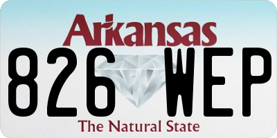 AR license plate 826WEP