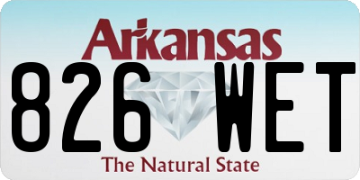 AR license plate 826WET