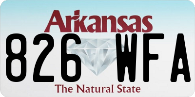 AR license plate 826WFA