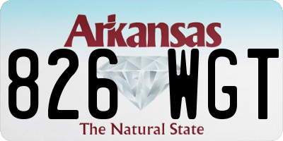 AR license plate 826WGT