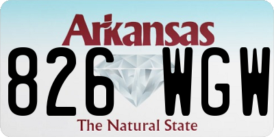 AR license plate 826WGW