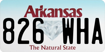 AR license plate 826WHA