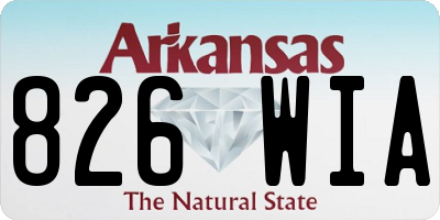 AR license plate 826WIA