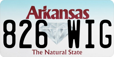 AR license plate 826WIG