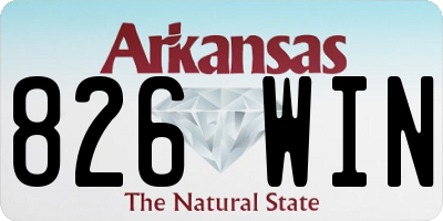 AR license plate 826WIN