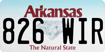 AR license plate 826WIR
