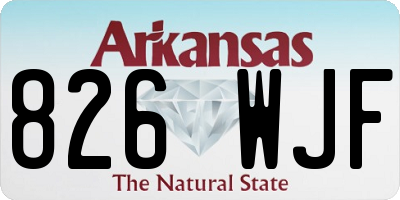 AR license plate 826WJF