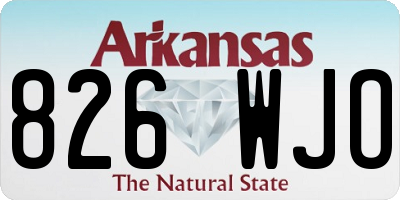 AR license plate 826WJO