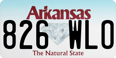 AR license plate 826WLO