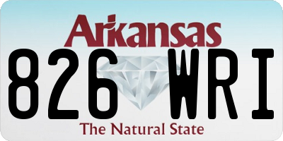 AR license plate 826WRI