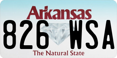 AR license plate 826WSA