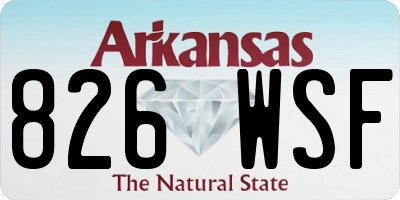 AR license plate 826WSF