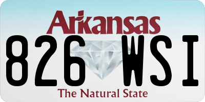 AR license plate 826WSI