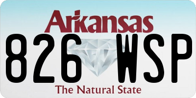 AR license plate 826WSP