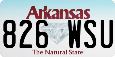 AR license plate 826WSU