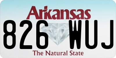 AR license plate 826WUJ