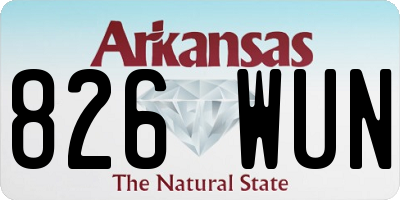 AR license plate 826WUN