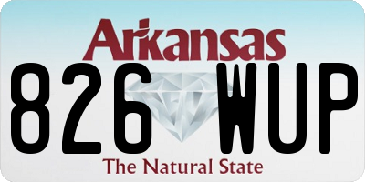 AR license plate 826WUP