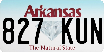 AR license plate 827KUN