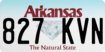 AR license plate 827KVN