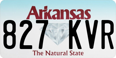 AR license plate 827KVR