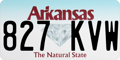AR license plate 827KVW