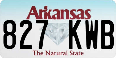 AR license plate 827KWB