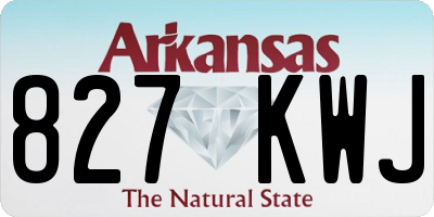 AR license plate 827KWJ
