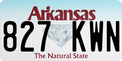 AR license plate 827KWN