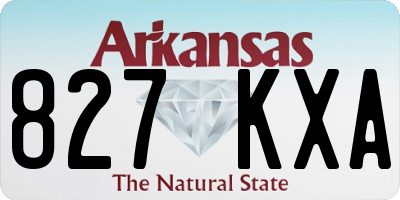 AR license plate 827KXA