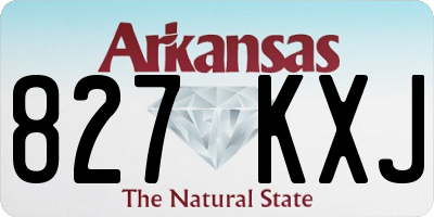 AR license plate 827KXJ