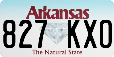 AR license plate 827KXO