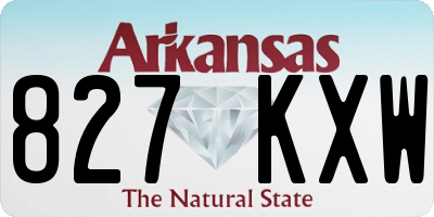 AR license plate 827KXW