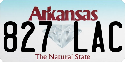 AR license plate 827LAC