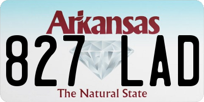 AR license plate 827LAD